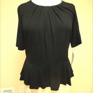 Black Liz Claiborne Peplum top